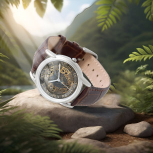 Wilderness Wall Art Howling-Varg med 3D Ansikte De Armbandsur