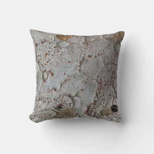 Wilderness White Abstrakt Träd Bark Photo Natature Kudde