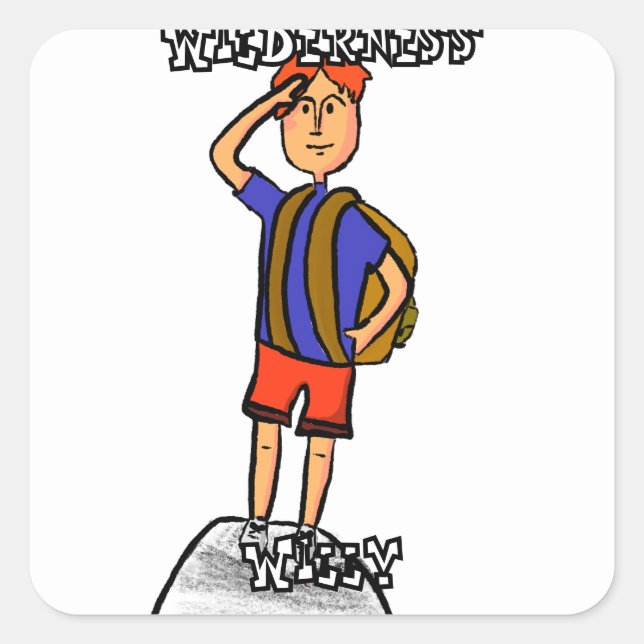 Wilderness Willy Fyrkantigt Klistermärke (Framsida)