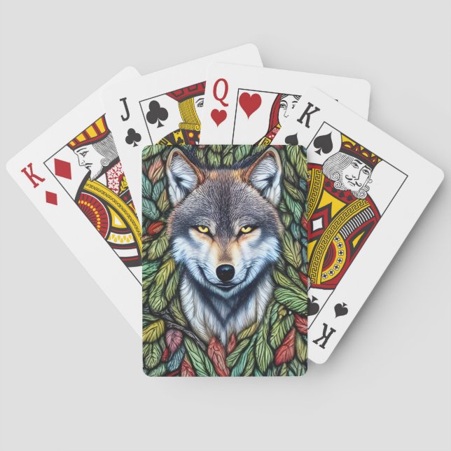 Wilderness Woodland Predator Varg Casinokort (Baksidan)