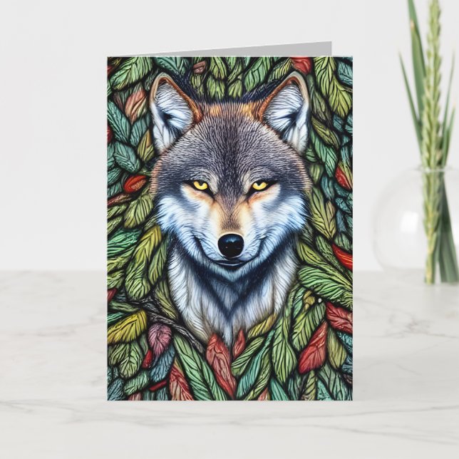 Wilderness Woodland Predator Varg Tack Kort (Framsida)