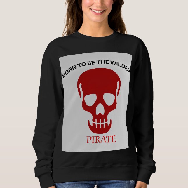 Wildest Pirate Skull Artwork T Shirt (Framsida)