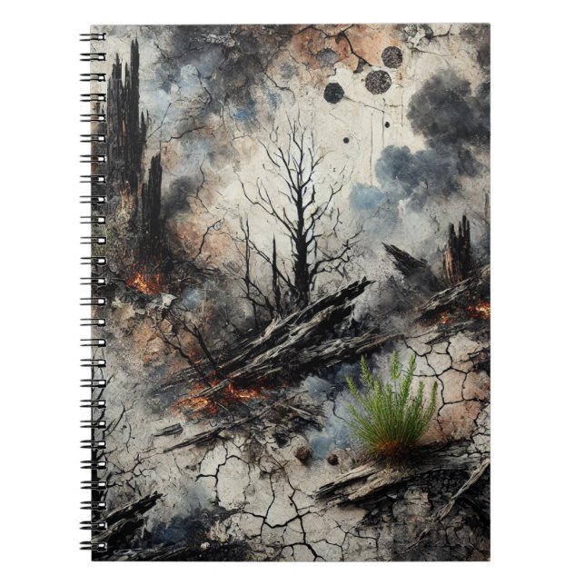 Wildfire Aftermath Artistic Spiral Notebook Anteckningsbok (Framsidan)