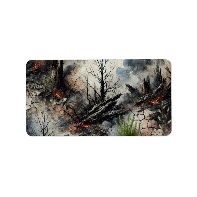 Wildfire Aftermath Return Address Label Adressetikett (Framsidan)