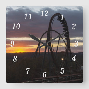 Wildfire Sunset Wall Clock Fyrkantig Klocka