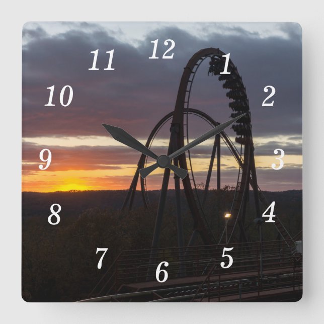 Wildfire Sunset Wall Clock Fyrkantig Klocka (Framsida)