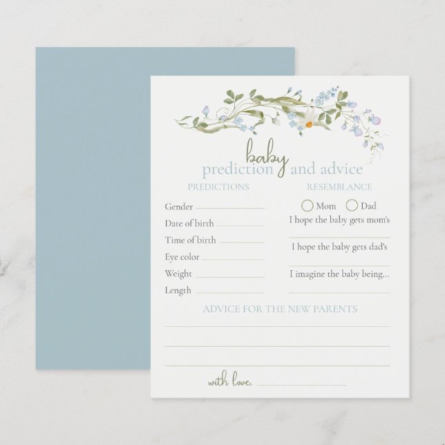 Wildflower Advice and Predictions Baby Shower (Fram/baksida)