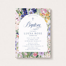 Wildflower Arch Baptism Invitation Inbjudningar