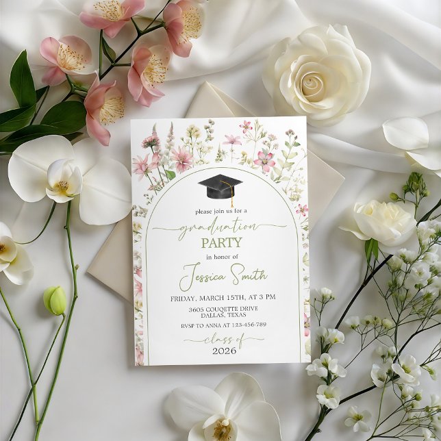 Wildflower Arch Graduation Invite 2026 Inbjudningar (Skapare uppladdad)