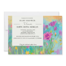 WILDFLOWER BABY BLOMMIGT BABY SHOWER-INBJUDAN