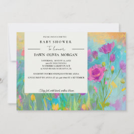 WILDFLOWER BABY BLOMMIGT BABY SHOWER-INBJUDAN INBJUDNINGAR