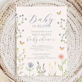 Wildflower Baby i Knopp Baby Shower Inbjudan