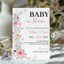 Wildflower Baby In Bloom Blommig Bebis Shower