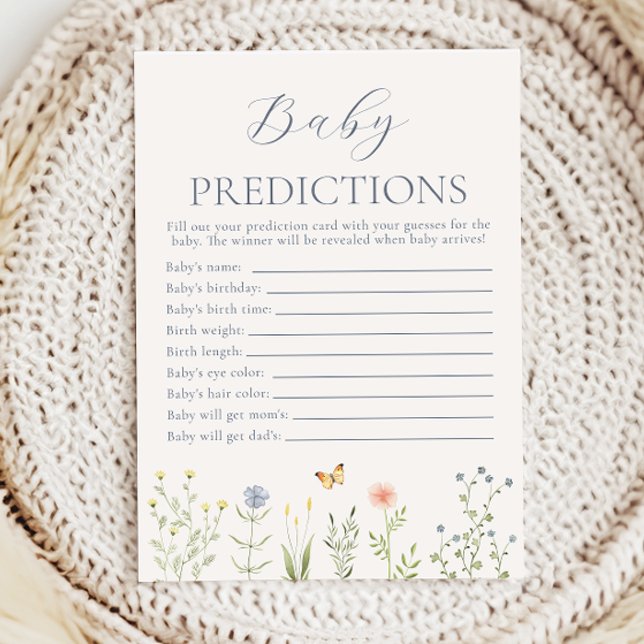 Wildflower Baby Predictions Baby Shower Game Rådkort (Skapare uppladdad)