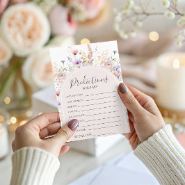 Wildflower Baby Predictions Game Card Inbjudningar