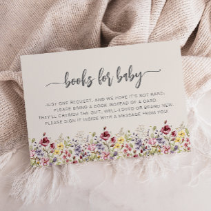 Wildflower Baby Shower Beige Bok Begäran Tilläggskort