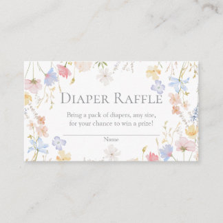 Wildflower Baby Shower Diaper Raffle Insert Tilläggskort