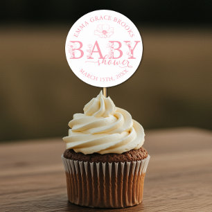 Wildflower Baby Shower Favor Klistermärke Redigerb