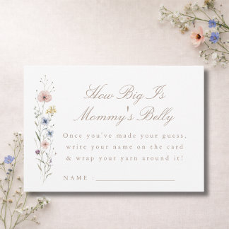 Wildflower Baby Shower Game Mommy's Belly Card Tack Kort