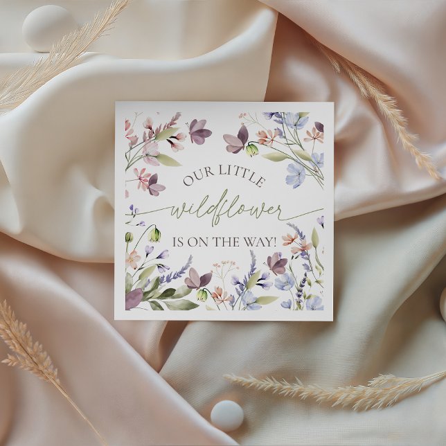 Wildflower Baby Shower Paper Napkins Pappersservett (Skapare uppladdad)