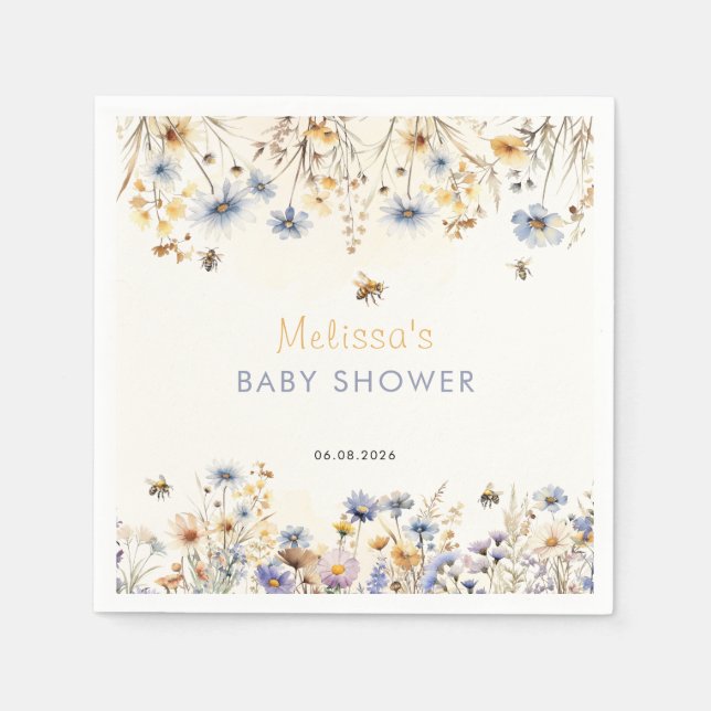 Wildflower Baby Shower Spring Pappersservett (Framsidan)