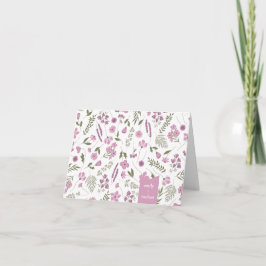 Wildflower Baby Shower Thank You Card - Purple Tack Kort