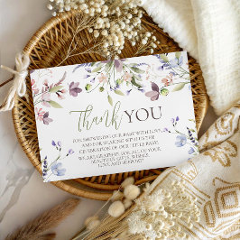 Wildflower Baby Shower Thank You Card Tilläggskort