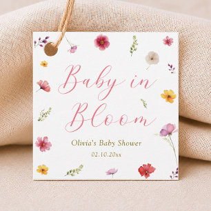 Wildflower Bebis i Knopp Shower Gåvor Etiketter