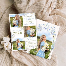 Wildflower Bloom Graduation Party Invitation Inbjudningar
