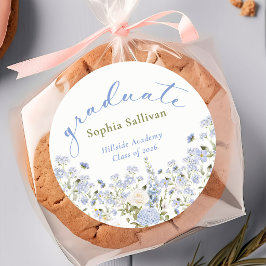 Wildflower Bloom Graduation Party Runt Klistermärke