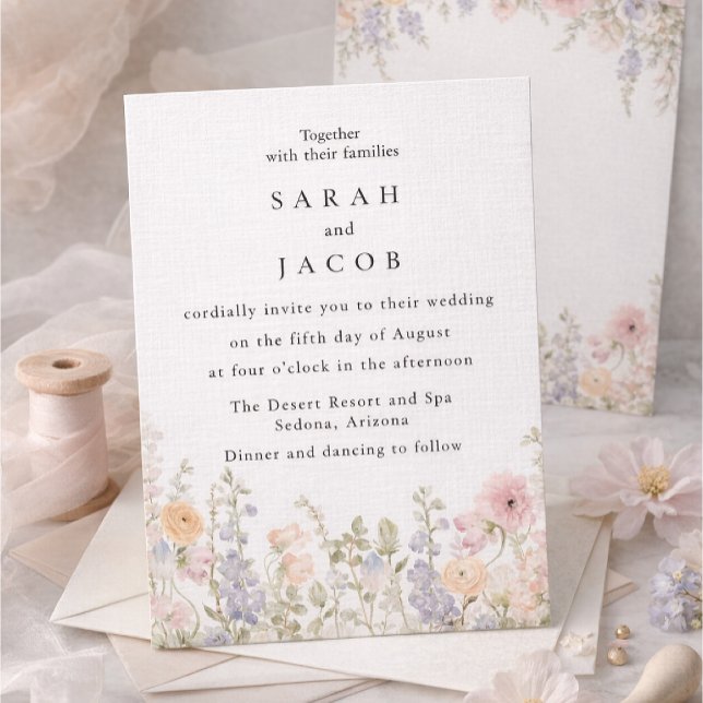 Wildflower Boho Garden Wedding Invitation Inbjudningar (Skapare uppladdad)
