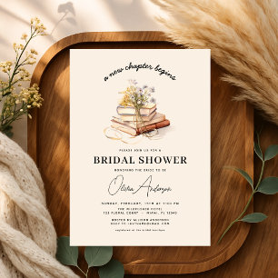 Wildflower Book Ny Kapitel Börjar Bröllopsfest Inbjudningar