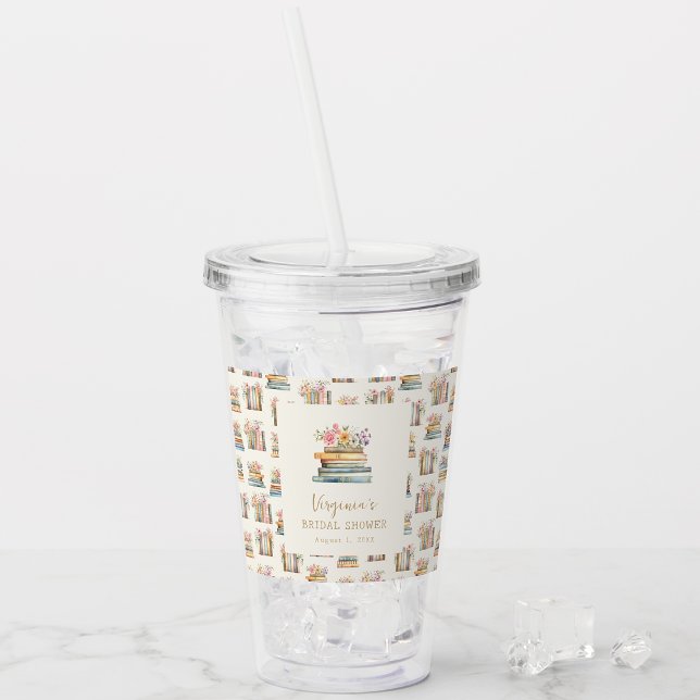 Wildflower Books Bröllopsdusch Take Away Mugg (Wildflower Books Bridal Shower Acrylic Tumbler by Painted Paperie
)