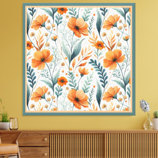 Wildflower Botanical Boho Canvastryck