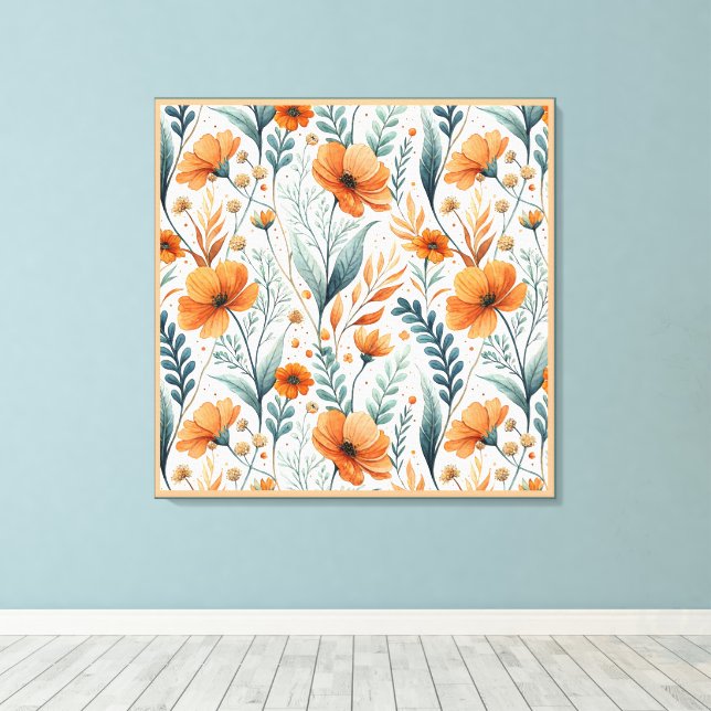 Wildflower Botanical Boho Canvastryck (Insitu (trägolv))