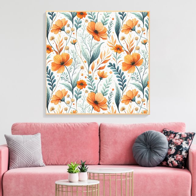 Wildflower Botanical Boho Canvastryck (Insitu (Vardagsrum))