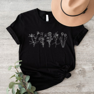 Wildflower Botanical Boho Floral Garden White T Shirt