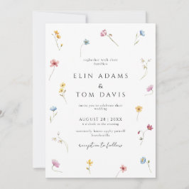 Wildflower Botanical Floral Wedding Invitation Inbjudningar