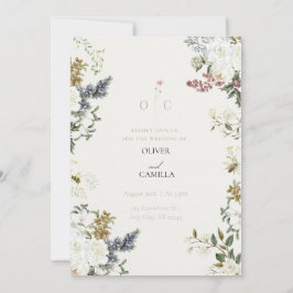 Wildflower Botanical Wedding Invitation Template Inbjudningar