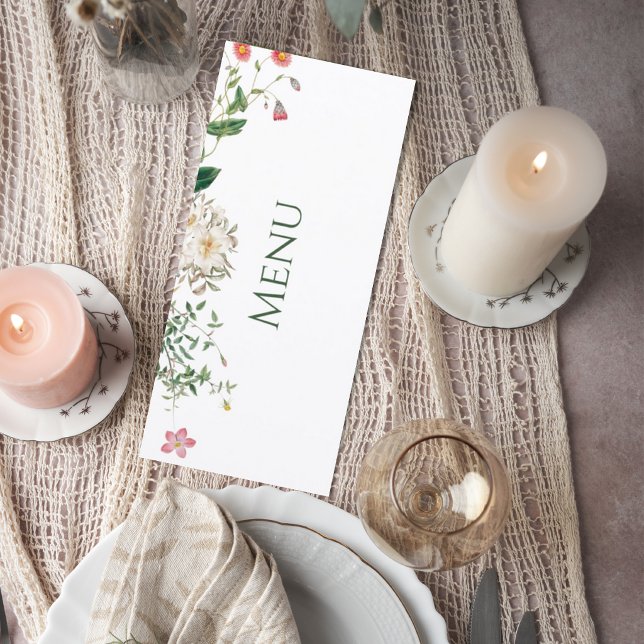 Wildflower Botanical Wedding Menu Card Meny (Skapare uppladdad)