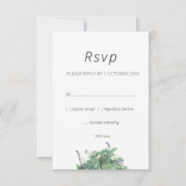 Wildflower Botanical Wedding RSVP Card OSA Kort