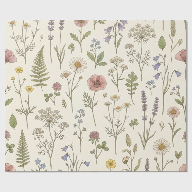 Wildflower Botanical Wrapping Paper Presentpapper (Platt)