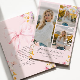 Wildflower & Bow Graduation Announcement Meddelande