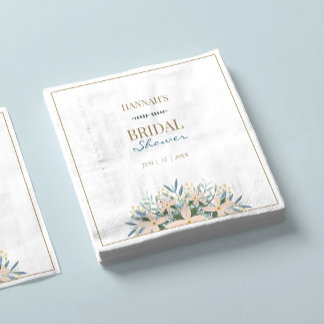 Wildflower Bridal Shower Elegant Name Date Napkins Pappersservett