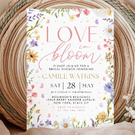 Wildflower Bridal Shower Invitation,Love In Bloom  Inbjudningar