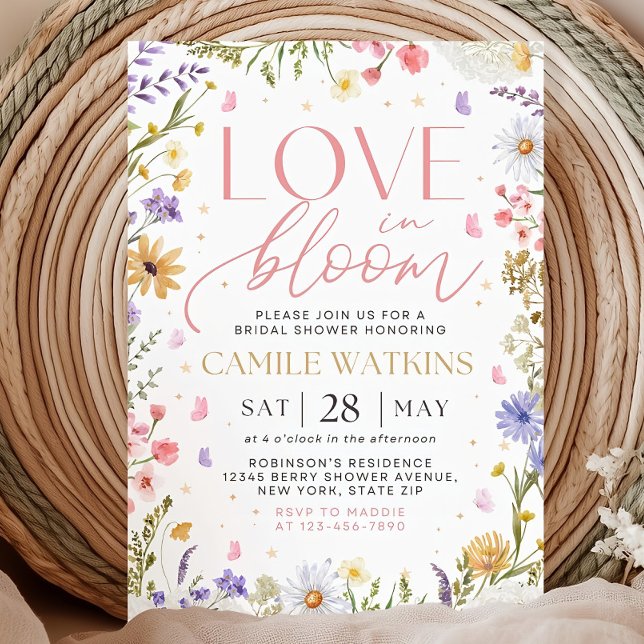 Wildflower Bridal Shower Invitation,Love In Bloom  Inbjudningar (Skapare uppladdad)