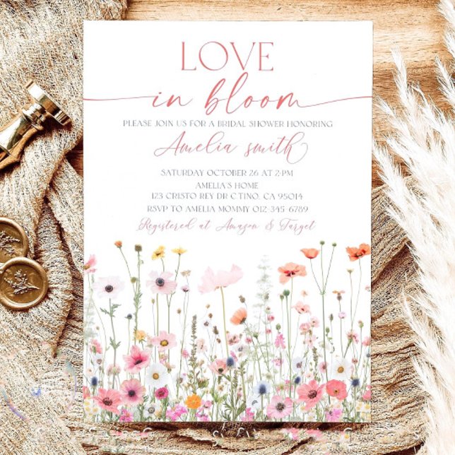 Wildflower Bridal Shower Invitation: Love In Bloom Inbjudningar (Skapare uppladdad)
