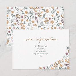 wildflower bridal shower invite insert - orange inbjudningar