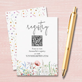 Wildflower Bridal Shower Registry Tilläggskort