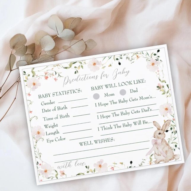 Wildflower Bunny Baby Shower Baby Prediction Game (Skapare uppladdad)